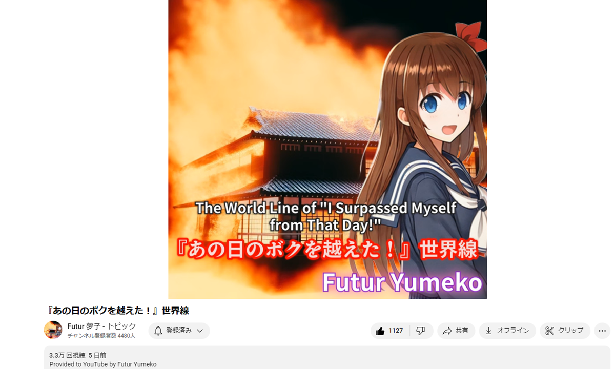 FuturYumekoの8thシングル『あの日のボクを越えた！』のジャケット画像